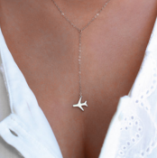 Colgante avión Lille plateado / airplane pendant