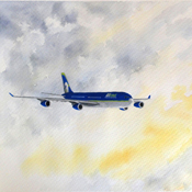 Pintura a la acuarela artística y aeronáutica