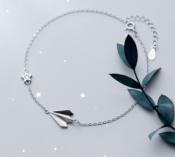 Pulsera avión papel de plata IBIZA / silver airplane bracelet