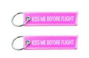 Llavero pequeño Kiss Me Before Flight Rosa