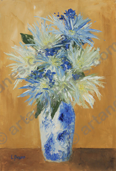 Blue flowery composition