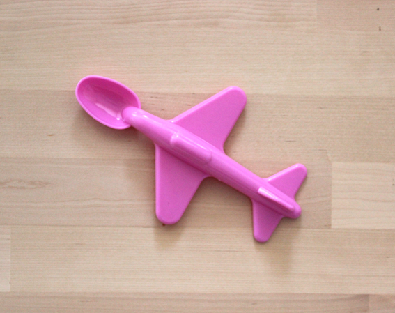 Cuchara avión rosa / Pink airplane spoon