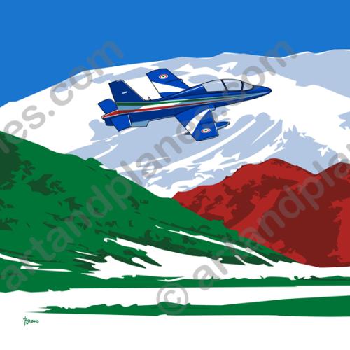 Ilustración Italia - Aermacchi tricolori (Serie Banderas/Flag series Print) - Illustration