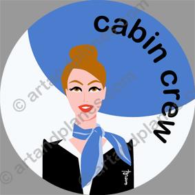 Cabin crew (blue) Sticker