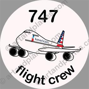 B-747 American Airlines Sticker