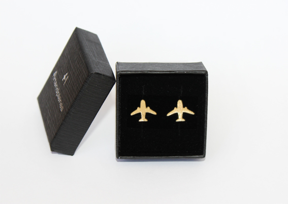 Pendientes avión dorados / airplane golden earring
