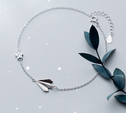 Pulsera avión papel de plata IBIZA / silver airplane bracelet