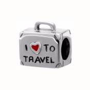 Charm Love Travel Suitcase (Plata/Silver)