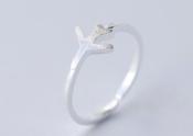 Anillo de plata avión niñas / airplane silver ring