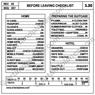 Pegatina Before Leaving Checklist Sticker