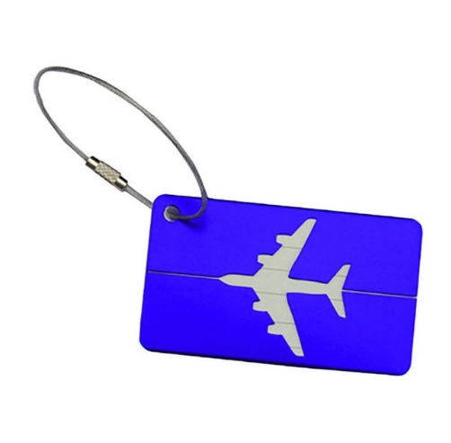 Etiqueta para equipaje azul