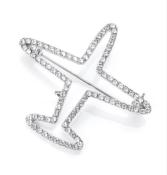 Broche de circonitas con forma de avión - Airplane brooch