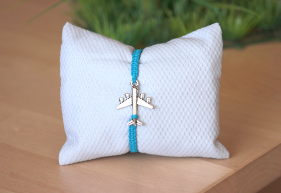 Pulsera avión G02 azul claro / Airplane light blue bracelet