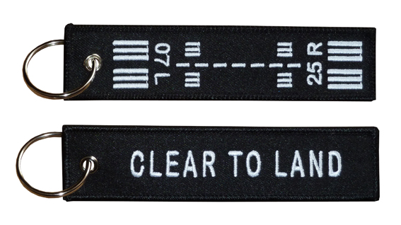 Llavero Clear to land key tag