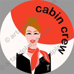 Cabin crew (red) Sticker