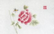 Peony and bee